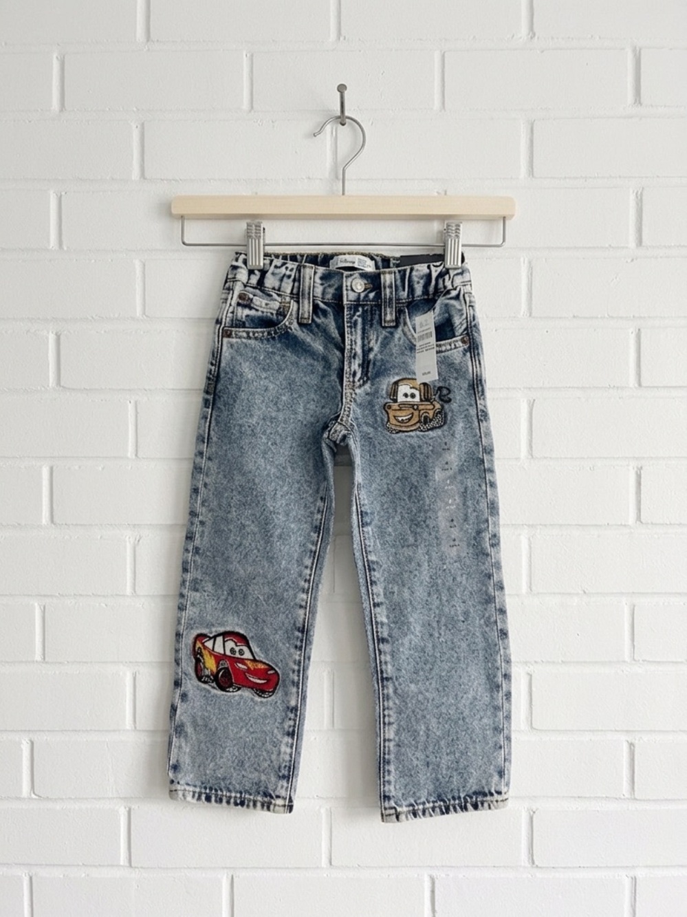 Gap x Disney Cars Lightning McQueen Mater Acid Wash Denim Jeans 4T NWT